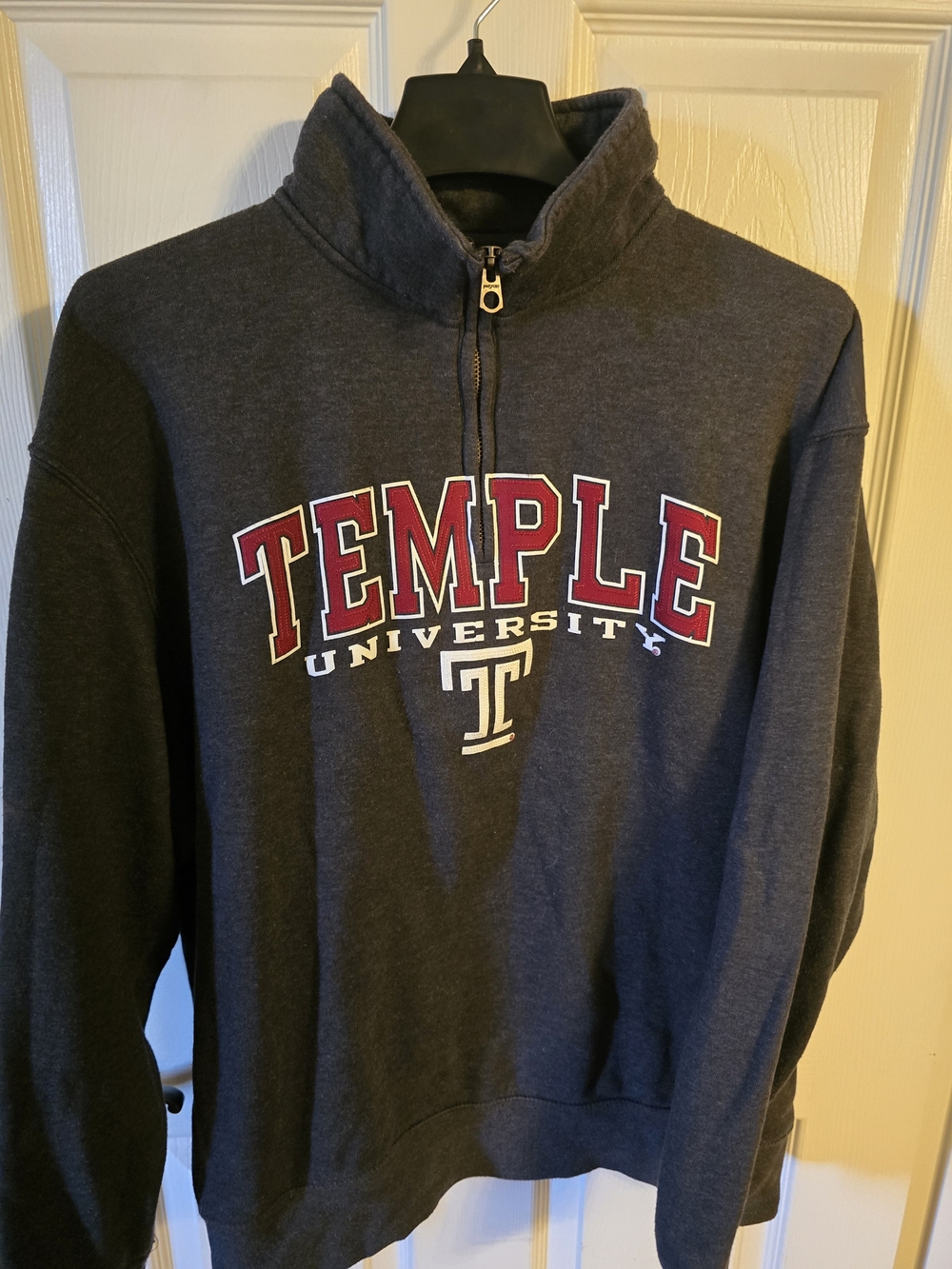 Temple University Charcoal Gray Quarter-Zip Sweatshirt
